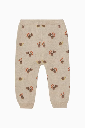 Magical Forest Jacquard Leggings in Cotton & Wool