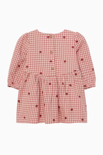Gingham Toadstool Dress in organic cotton