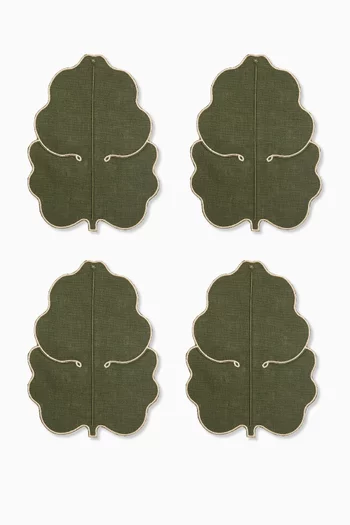 Fig Leaf Napkins in Linen, Set of 4