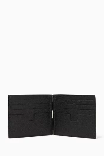 Money Clip Bi-fold Wallet in Leather