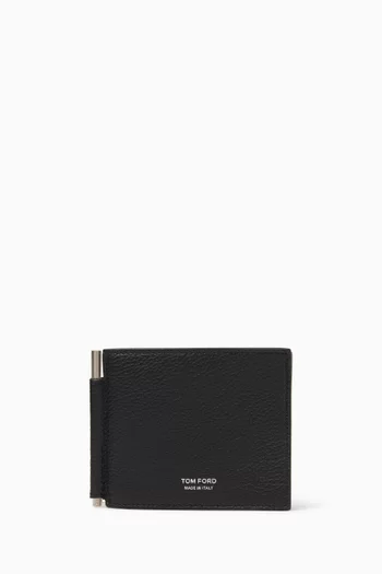 Money Clip Bi-fold Wallet in Leather