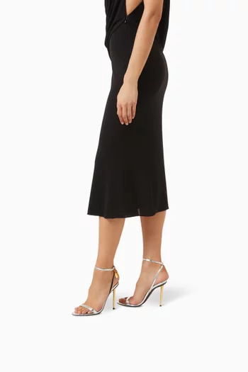 Padlock Pointy 85 Sandals in Leather