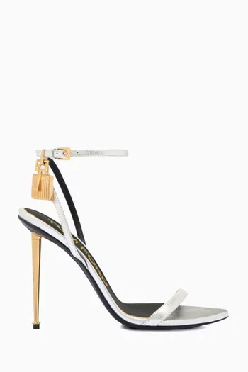 Padlock Pointy 85 Sandals in Leather