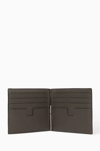 Money Clip Bi-fold Wallet in Leather