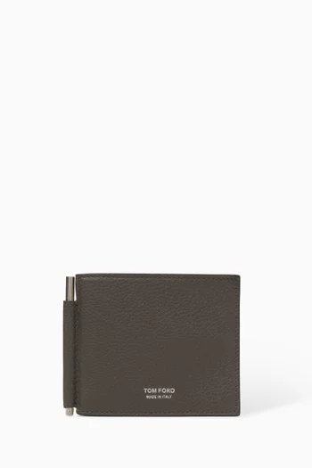 Money Clip Bi-fold Wallet in Leather