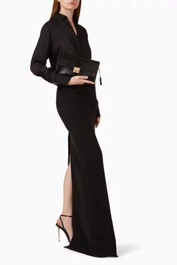 Jean Clutch in Python-embossed Leather
