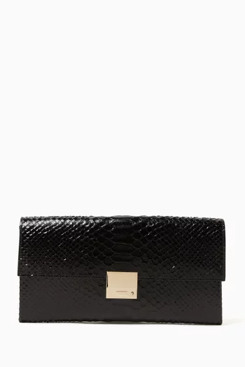 Jean Clutch in Python-embossed Leather