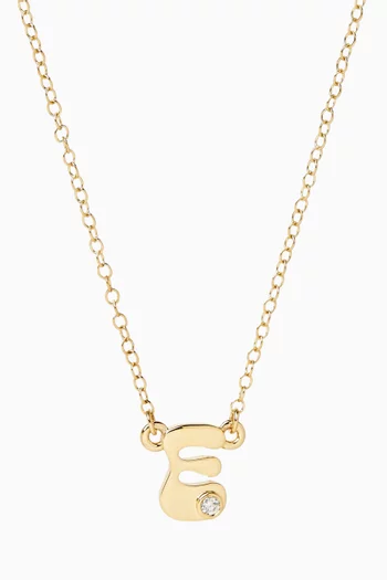 Mini Stellar Letter E Necklace in 14kt Gold