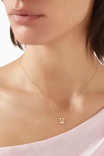 Mini Stellar Letter Y Necklace in 14kt Gold