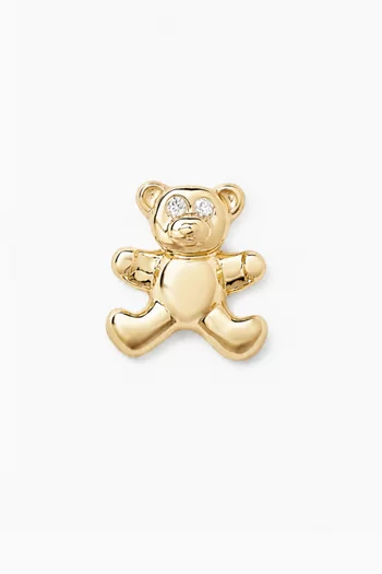 Bear Single Stud Earring in 14kt Gold