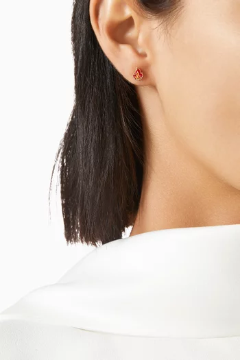 Flame Single Stud Earring in 14kt Gold