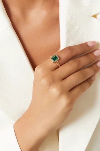 Madison Lab-grown Emerald Stack Ring in 14kt Gold
