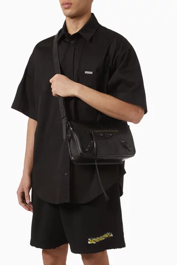 Le City Flap Messenger Bag in Arena Lambskin