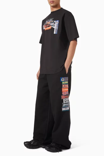 Bumper Stickers Baggy Sweatpants in Cotton Fleece