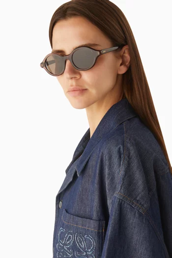 Round Slim Sunglasses in Acetate