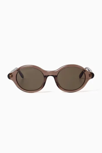Round Slim Sunglasses in Acetate