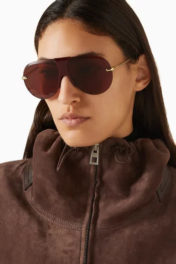 Slim Aviator Sunglasses in Metal