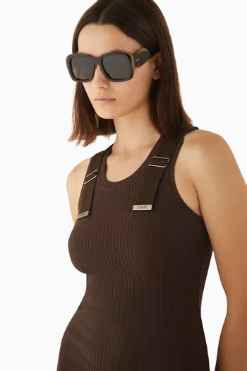 Signature Square Frame Sunglasses in Acetate