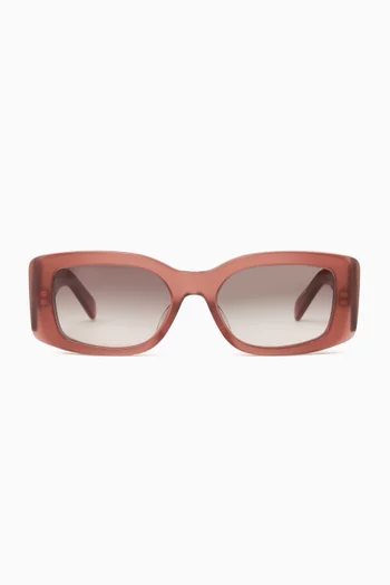 Maxi Triomphe Rectangular Sunglasses in Acetate