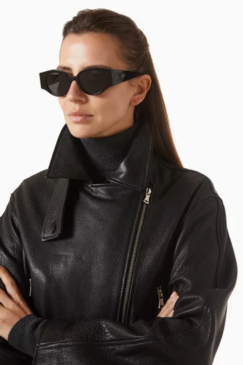 Triomphe Stamp Round Sunglasses in Acetate