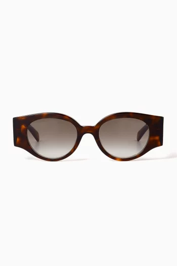 Triomphe Stamp Havana Round Sunglasses