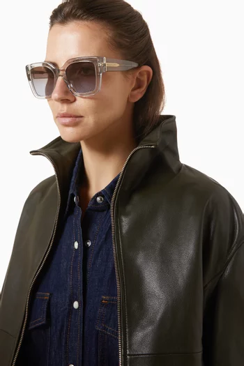 Bold Square Frame Sunglasses in Acetate
