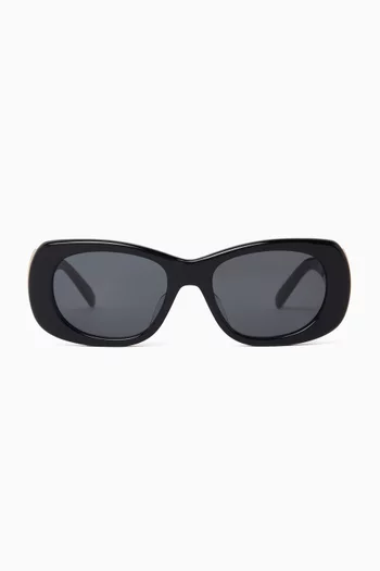 Bold Oval Sunglasses in Acetate
