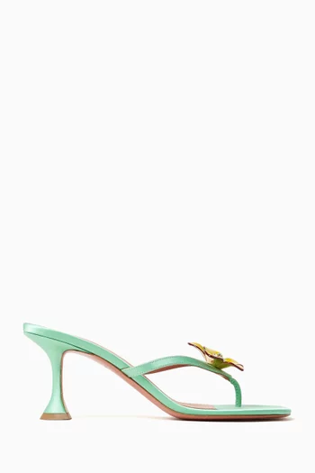 Vittoria 70 Flower Thong Mules in Satin