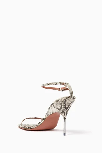 Bruna 95 Sandals in Snake-effect Leather