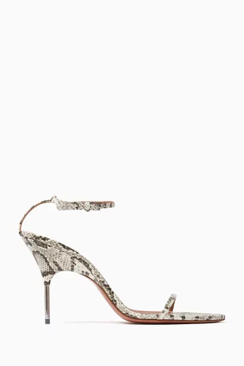 Bruna 95 Sandals in Snake-effect Leather