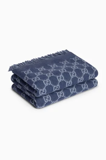 Reversible GG Blanket in Wool & Cashmere