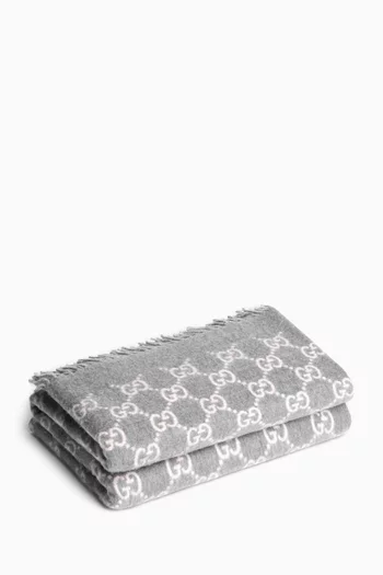 Reversible GG Blanket in Wool & Cashmere