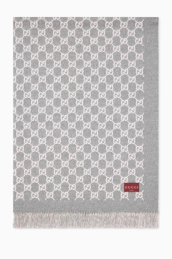 Reversible GG Blanket in Wool & Cashmere