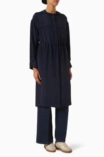 Ovatte Hooded Coat in Silk