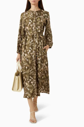 Coccole Maxi Dress in Silk Twill