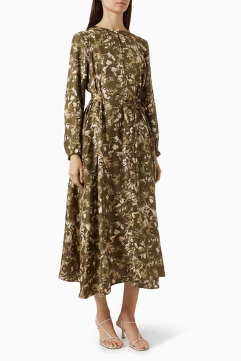 Coccole Maxi Dress in Silk Twill