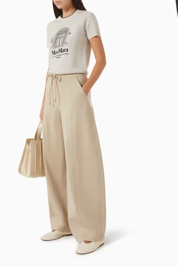 Barrel-leg Pants in Technical Cotton Jersey