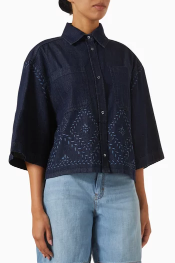Cropped Laser-cut Shirt
