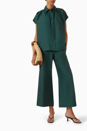 Gathered Shirt in Silk