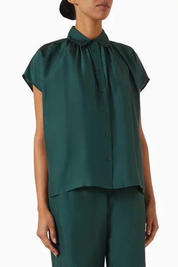Gathered Shirt in Silk
