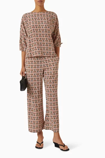 Straight-leg Pyjama Pants in Silk Crepe de Chine