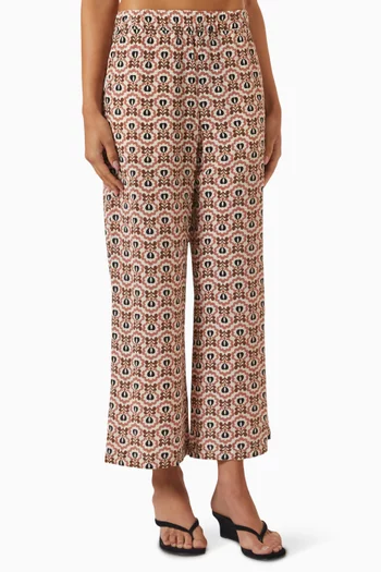 Straight-leg Pyjama Pants in Silk Crepe de Chine