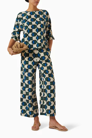 Straight-leg Pyjama Pants in Silk Crepe de Chine