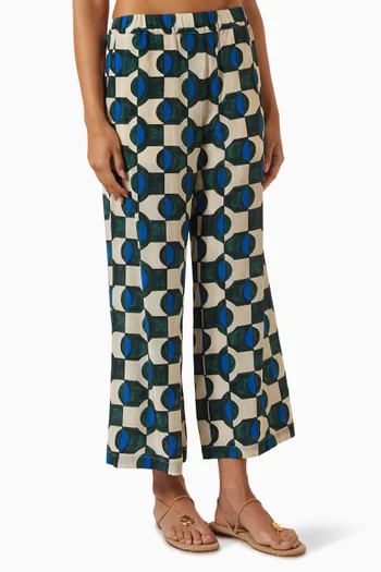 Straight-leg Pyjama Pants in Silk Crepe de Chine