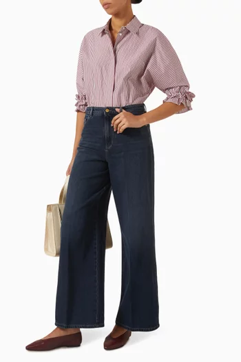 Nebbie Ruffle Blouse in Cotton-poplin