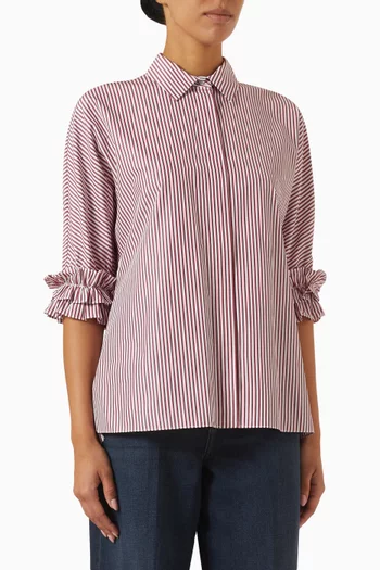 Nebbie Ruffle Blouse in Cotton-poplin