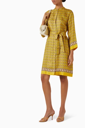 Timek Printed Shirt Dress in Silk