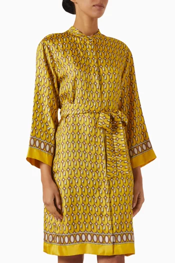 Timek Printed Shirt Dress in Silk