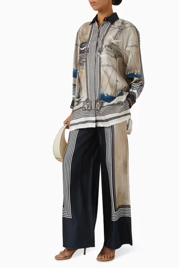 Carabo Wide-leg Pants in Silk-twill