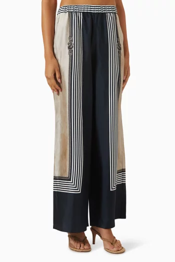 Carabo Wide-leg Pants in Silk-twill